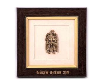 Малое панно (120х120 мм) в коробке. Крылатое женское божество. VII– VIII вв. н.э. Чердынский район